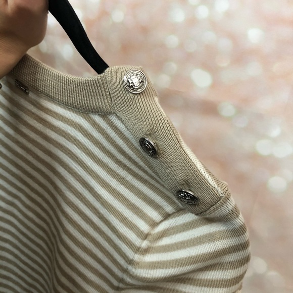 NWOT St. John | Striped V-Neck Wool Sweater - Picture 9 of 9